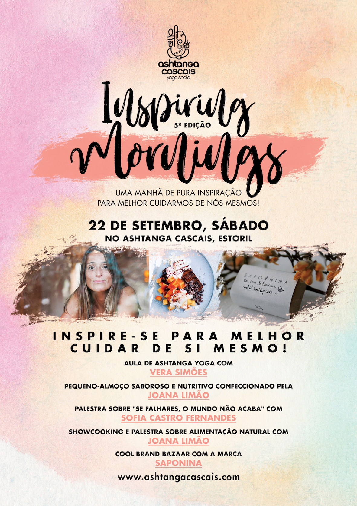 5ª Edição do Inspiring Mornings, 22 de Setembro, no Ashtanga Cascais, Estoril