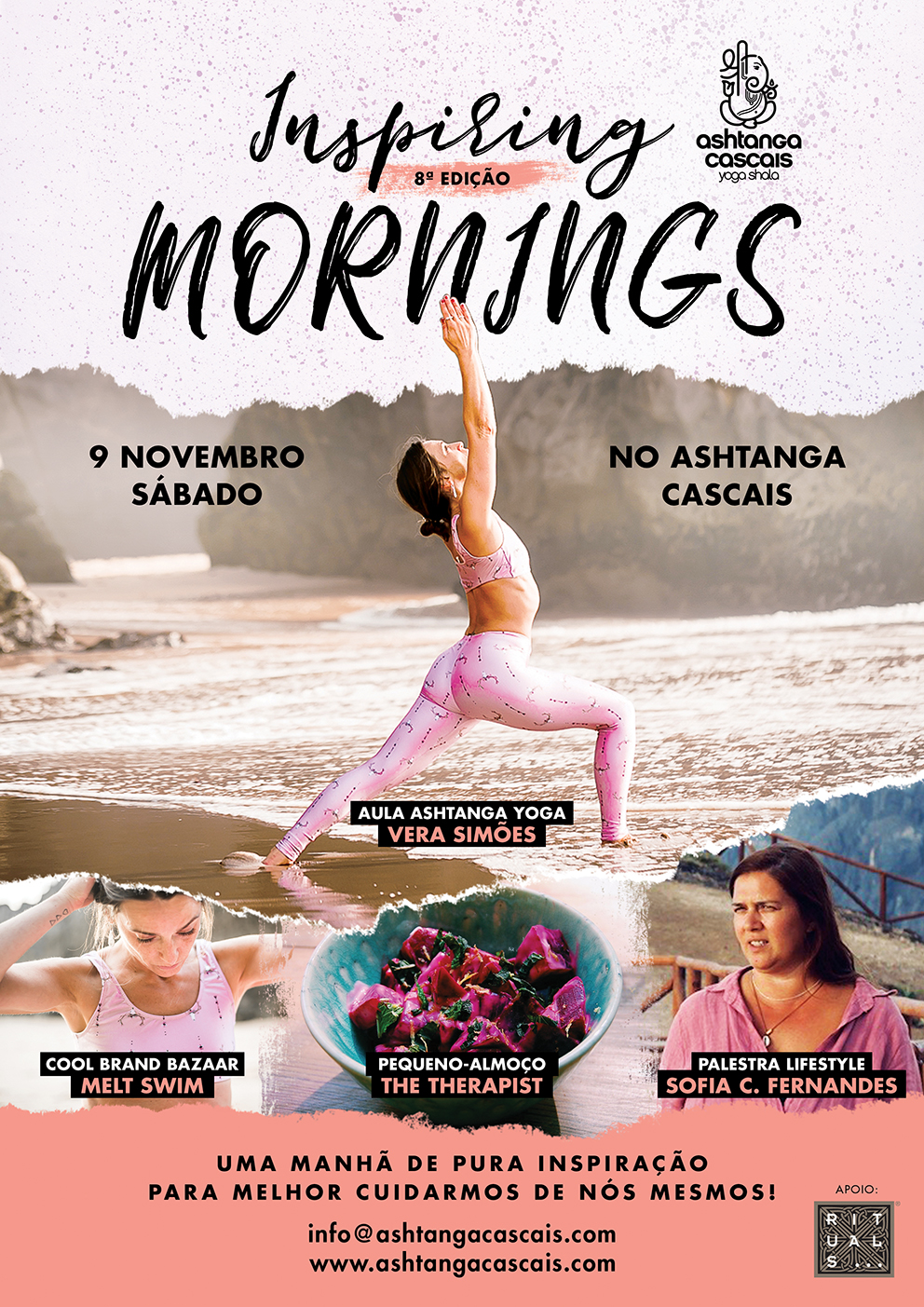 INSPIRING MORNINGS, 9 DE NOVEMBRO, NO ASHTANGA CASCAIS